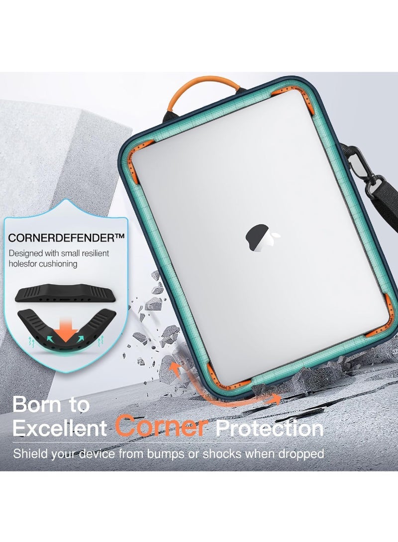 Nadrab 13-14.1 Inch Laptop Sleeve Bag, Internal 33x24.2x5cm, Fits MacBook Air 13.6" M5 2026 / MacBook Pro 14.2" M5 2026, iPad Pro 13" M5, Huawei MatePad Pro 13.2", Shockproof Carrying Case with Handle & Strap, Gray - Image 4